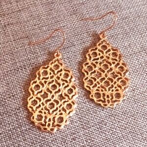 Ornate Filigree Goldtone Earrings - Pre-loved (2")